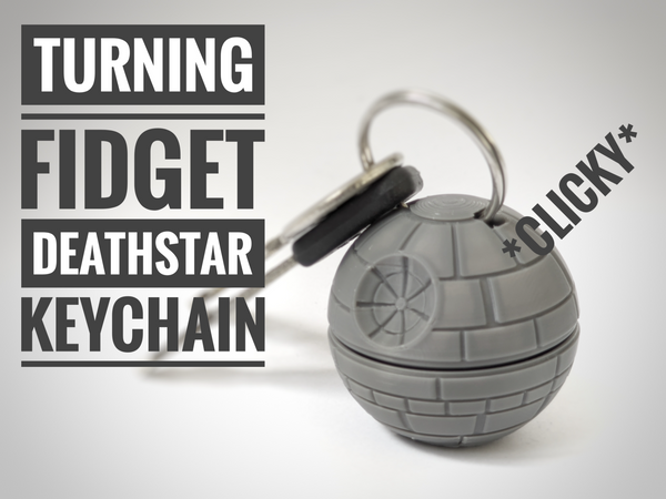 Death Star Turning Fidget Keychain