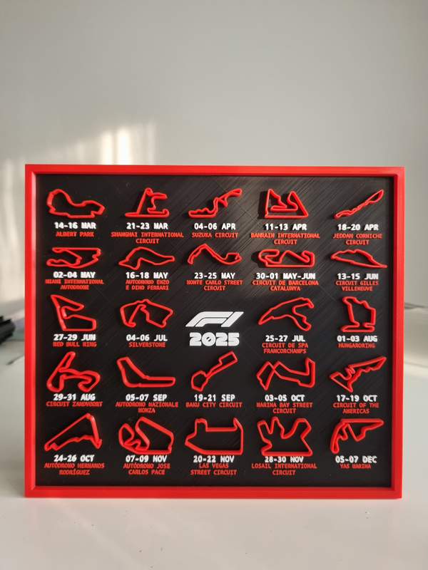 2025 Formula 1 Track Calendar