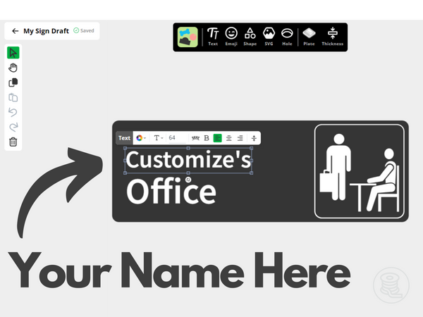 Customizable Office Door Sign