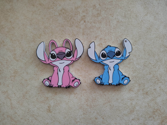 Stitch & Angel Keychain