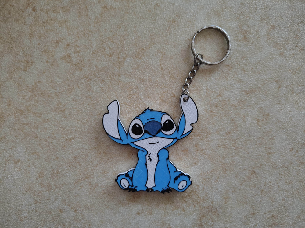 Stitch & Angel Keychain