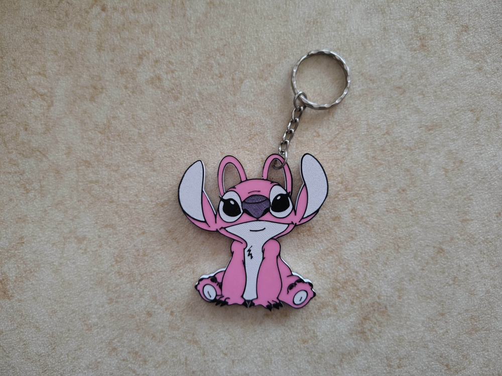 Stitch & Angel Keychain