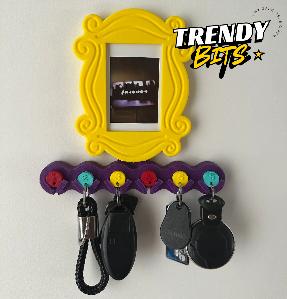 Friends Themed Key Holder With Polaroid Display