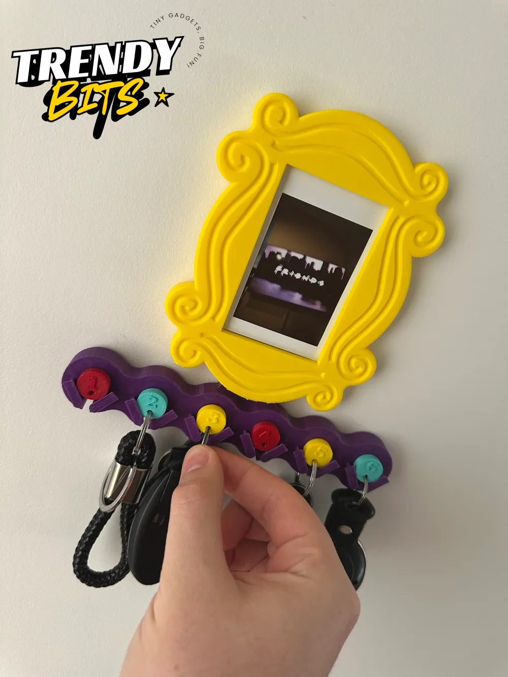Friends Themed Key Holder With Polaroid Display