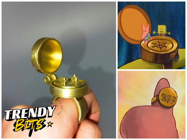 SpongeBob BFF (Best Friends Forever) Ring, Openable and Rotatable