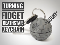 Death Star Turning Fidget Keychain