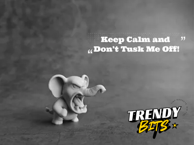 Enraged Roaring Elephant Miniature Animal Model Figurine
