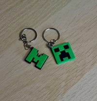Minecraft Creeper & M Pixel Keychains