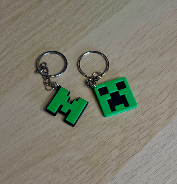 Minecraft Creeper & M Pixel Keychains