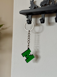 Minecraft Creeper & M Pixel Keychains