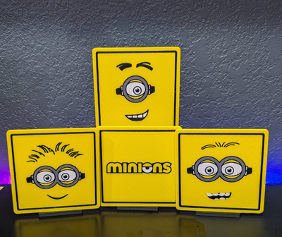 Minions Face Coaster Set