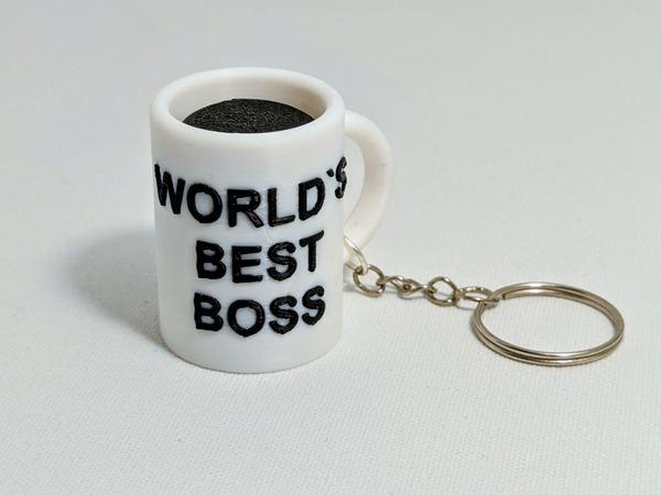 World’s Best Boss Clicky Mini Mug Keychain