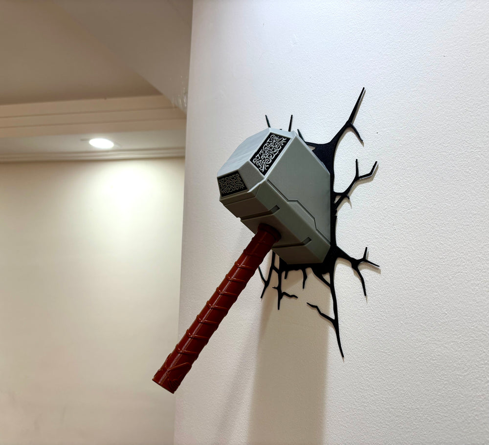 Thor Hammer Wall Decor (Mjolnir Effect)