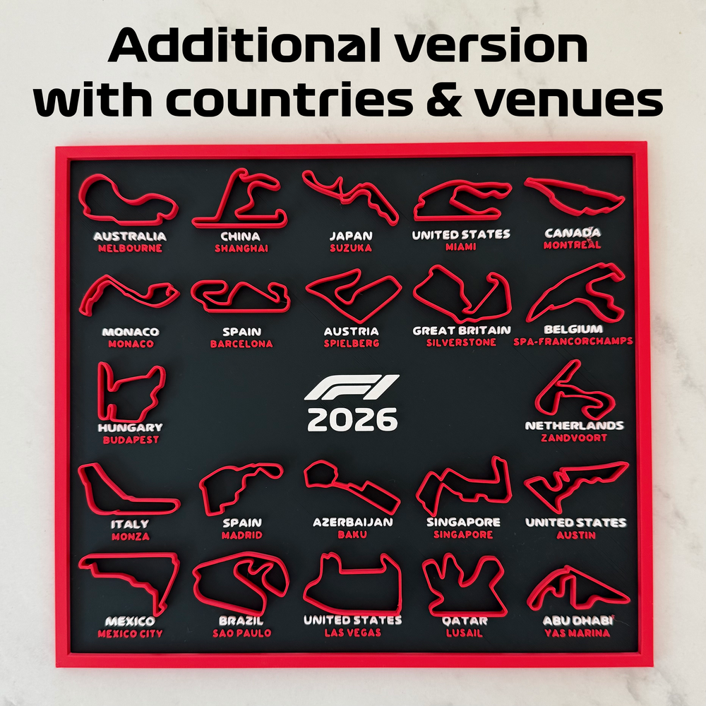 2026 Formula 1 Track Calendar (+ Stand)