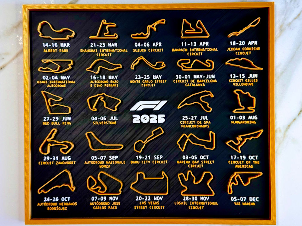 2025 Formula 1 Track Calendar